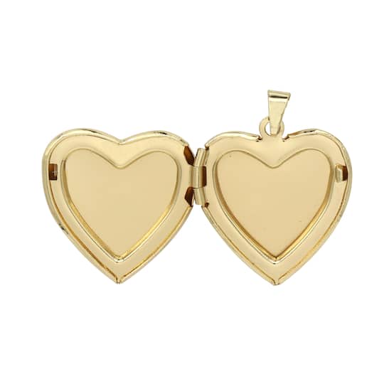 12 Pack: Gold & White Enamel Heart Locket by Bead Landing™
